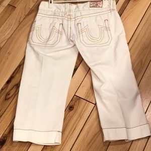True Religion Cream cropped pants